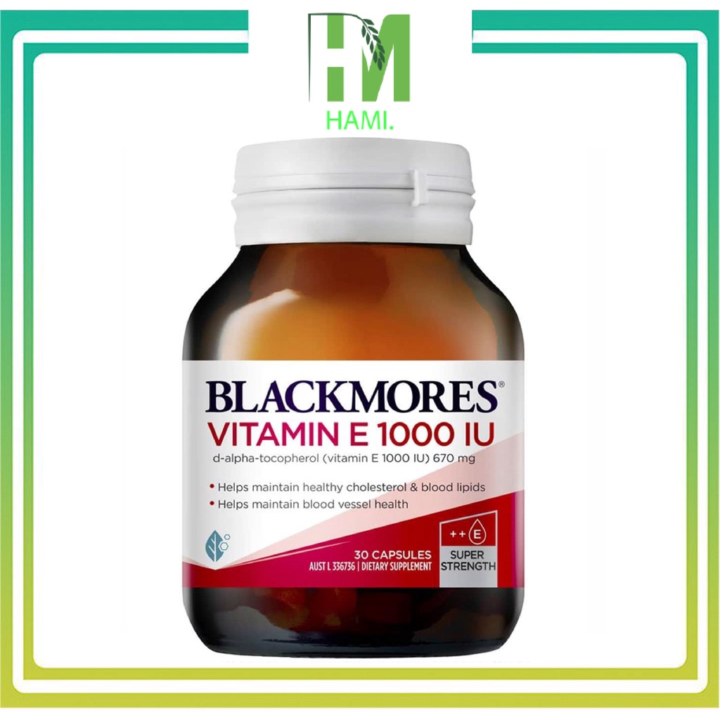 Viên uống bổ sung Vitamin E Blackmores Vitamin E 1000IU 30 viên của Úc