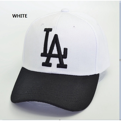 flowersqueen Mũ lưỡi trai màu đen thêu chữ La