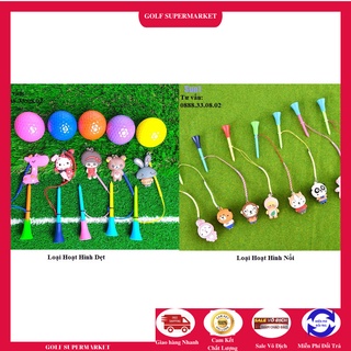 Giá đỡ bóng golf, Ty golf bằng cao su họa tiết hoạt hình có dây đeo tiện dụng - 1 Chiếc