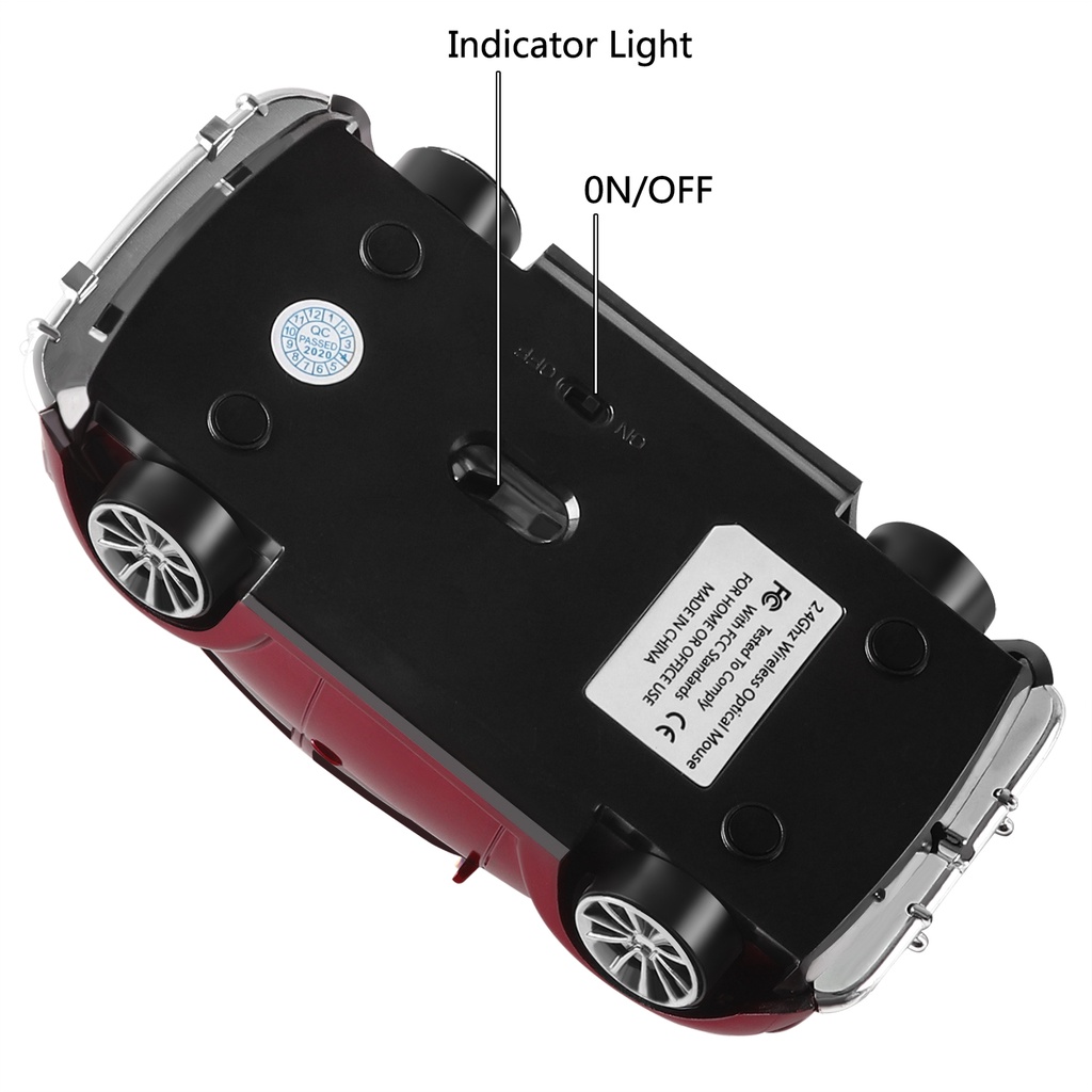 Chuột không dây 2.4G Con bọ Chuột xe hơi Chuột hoạt hình Chuột xe hơi 3D 1600DPI Chuột quang dành cho máy tính xách tay dành cho máy tính xách tay