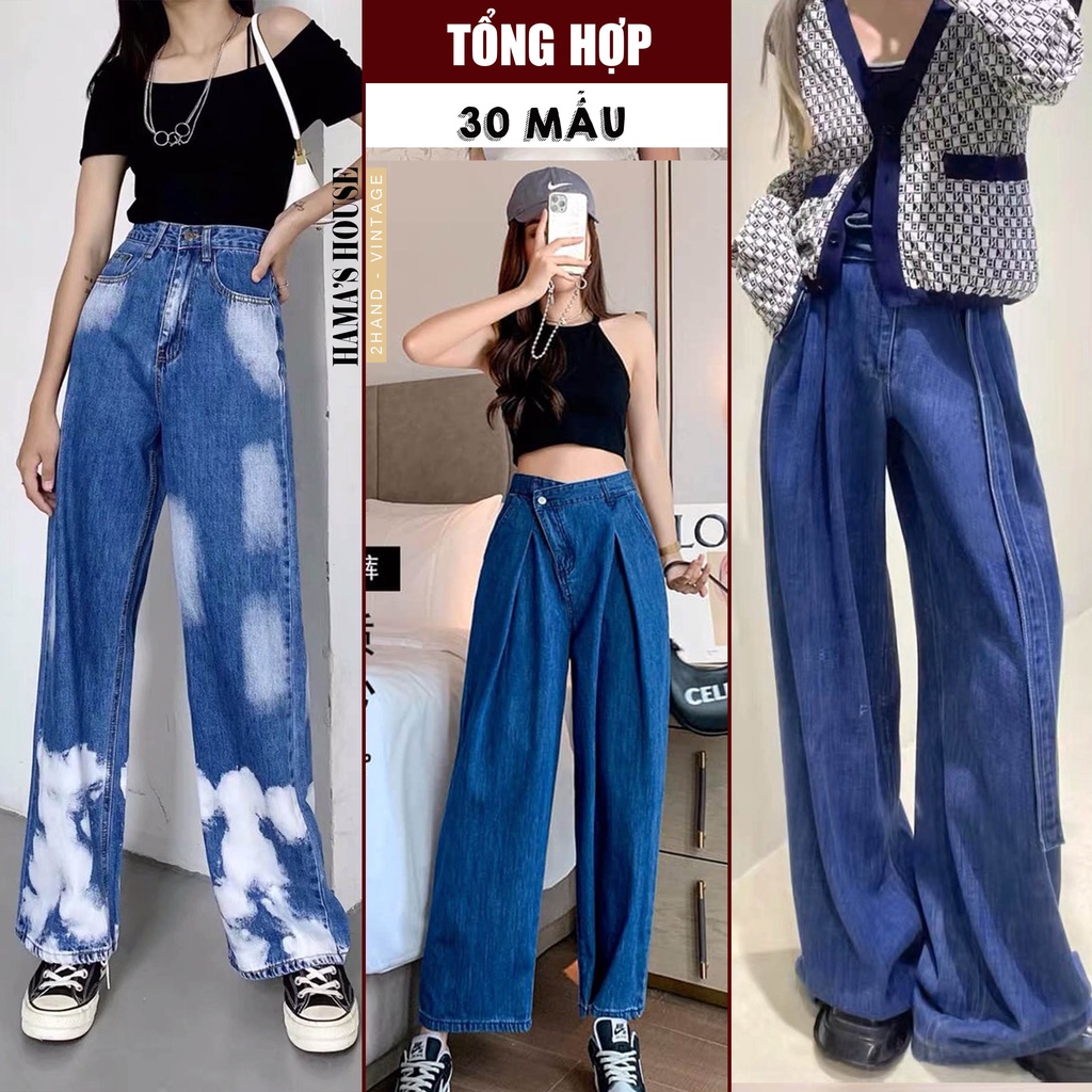 Quần jean 2hand ống rộng cạp cao ulzzang tuyển chọn (có thể chọn mẫu, số đo ở phần mô tả) - Hama's House