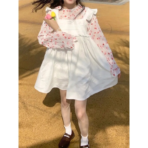 SET YẾM BABY DOLL + ÁO VOAN NHÚNG CÁNH HỒNG RƠI, TIỂU THƯ XINH XẮN | BigBuy360 - bigbuy360.vn