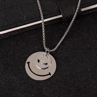 Dây Chuyền Two Smiley Màu Bạc Merin Accessories- Mặt Vòng Cổ Hình Mặt Cười Chất Liệu Titan Cao Cấp Không Gỉ - Two Smiley