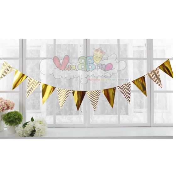 Dây Cờ Treo Tam Giác Ánh Kim Trang Trí Sinh Nhật