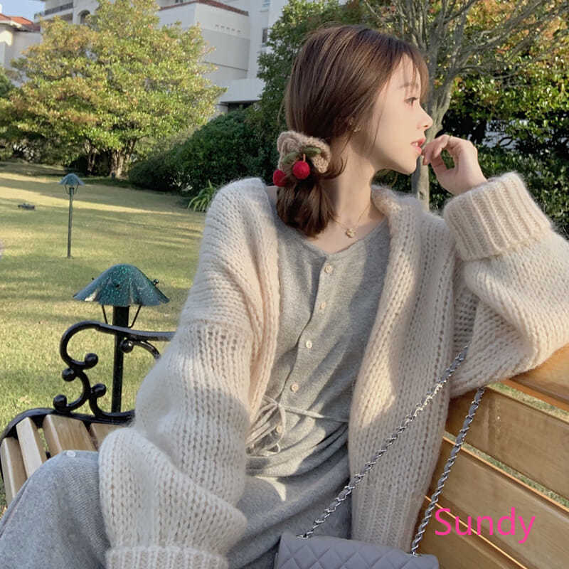 Áo Khoác Cardigan Dệt Kim Thiết Kế Xinh Xắn Cho Nữ