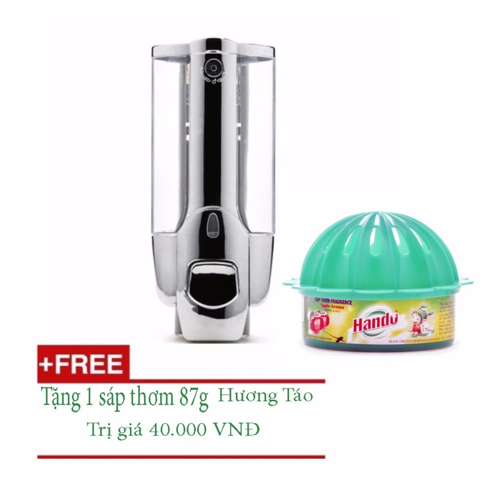 [HOT] Hộp xà phòng treo tường nhấn 1 bình + Tặng kèm 1 sáp thơm cao cấp 87g Hương Táo TI842