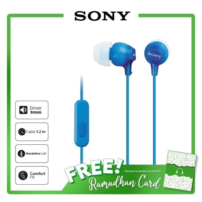 Tai Nghe Nhét Tai Sony MDR-EX15AP Blue Có Micro EX15AP / EX-15AP