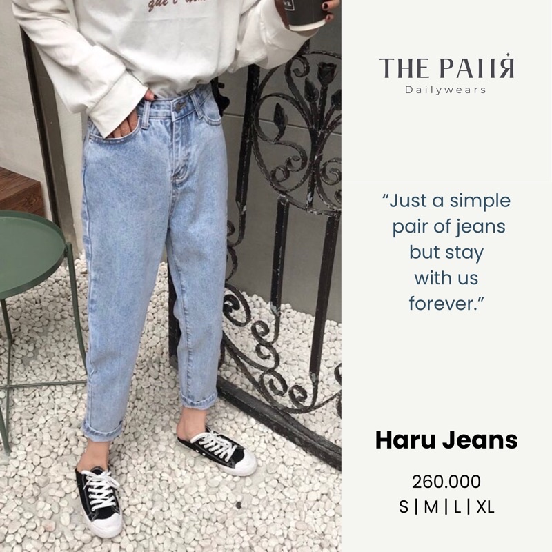 Quần baggy bò trơn (Haru Jeans)