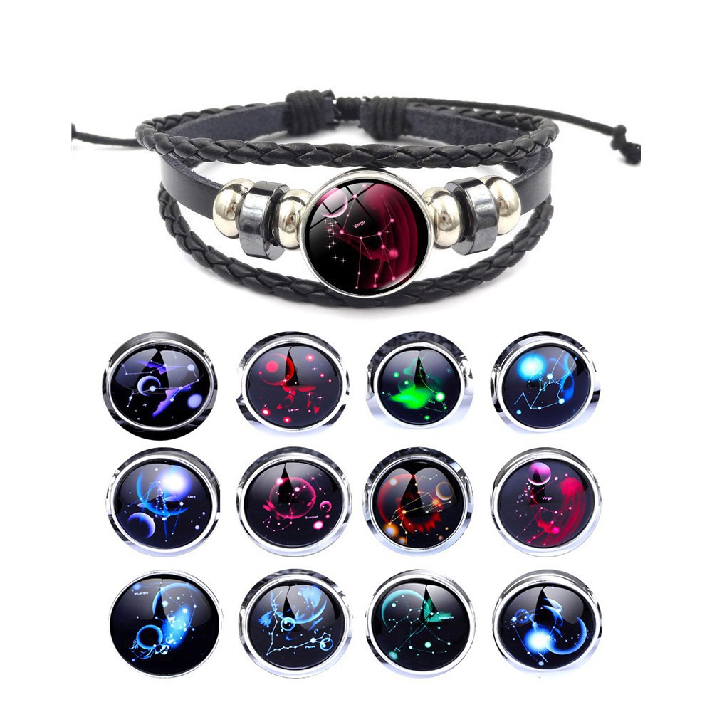 Vòng Tay Da Handmade 12 Cung Hoàng Đạo - Mật Ngữ 12 Chòm Sao - Zodiac Bracelet | BigBuy360 - bigbuy360.vn