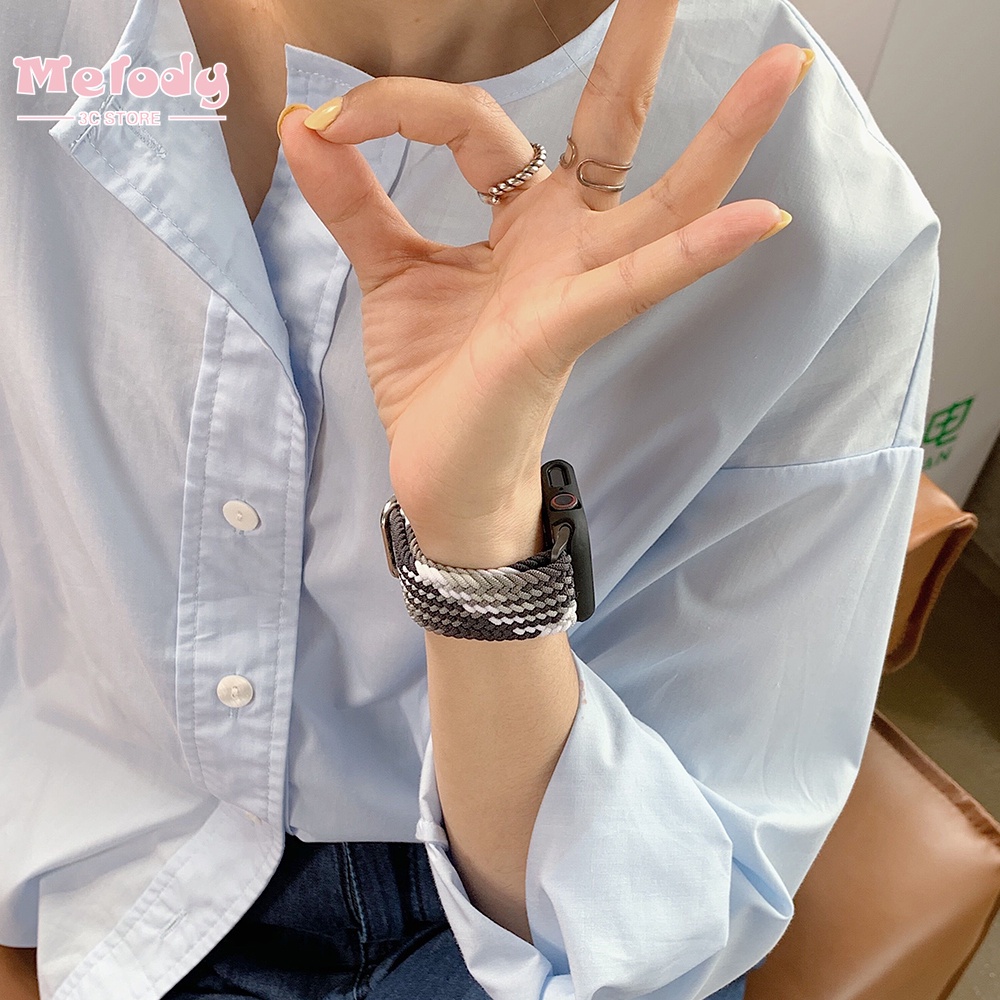 Bộ Dây Nylon Thay Thế Cho Đồng Hồ Thông Minh Apple Watch Series 7/6/SE/5/4/3/2/1 iwatch 45/44/42/41/40/38mm