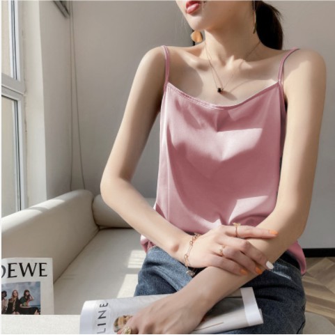 Áo Hai Dây Hai Mảnh Bằng Lụa Dáng Ngắn Thời Trang Dành Cho Nữ | BigBuy360 - bigbuy360.vn