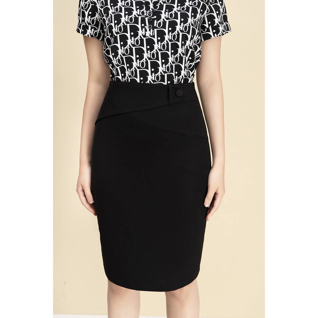 Chân váy chữ A cách điệu LUPERI LFCV583