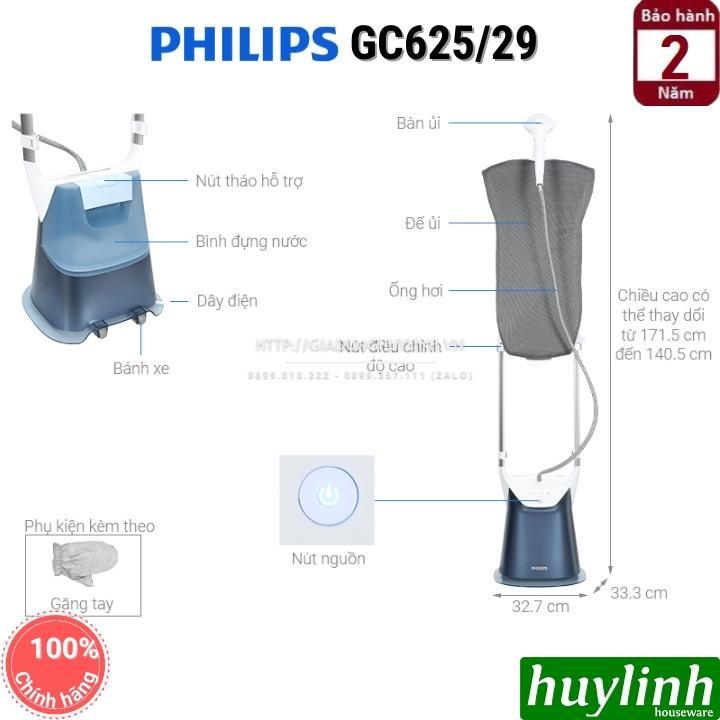 [Mã ELHAMS5 giảm 6% đơn 300K] Bàn ủi hơi nước dạng đứng Philips GC625/29 - Hàng chính hãng