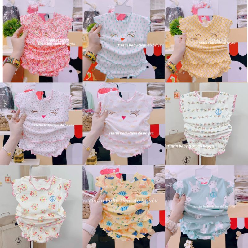 [link 1] Bộ thun hotga/bubam cho bé gái 3-10kg/đồ bộ sơ sinh (chọn mẫu)