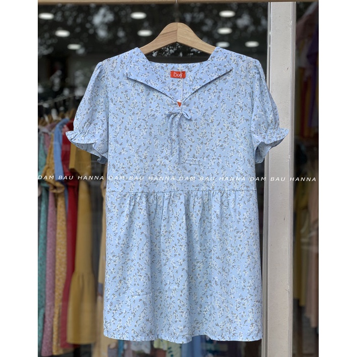 [HANNA] Áo bầu công sở dễ thương cho mẹ trẻ vải lụa đũi 1 lớp mềm mát thấm mồ hôi tốt size 40-70kg có túi áo tiện lợi