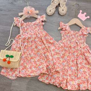 Bán sỉ váy hoa bo chun cánh tiên cho bé