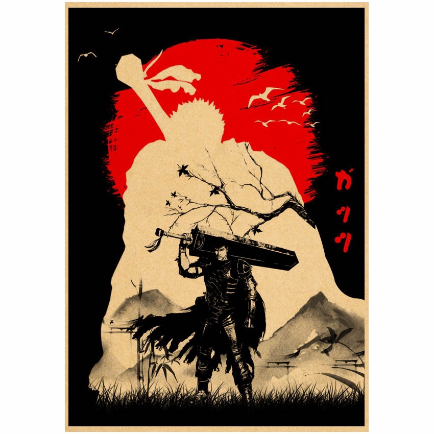 Poster Treo Tường Trang Trí In Hình Nhân Vật Hoạt Hình Berserk
