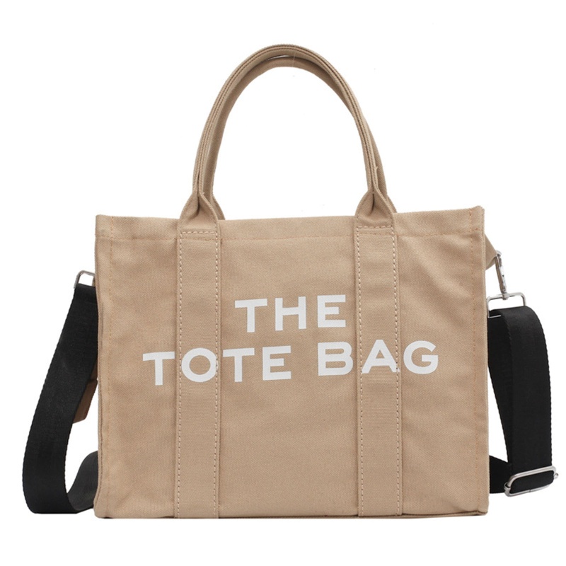 Túi Xách Vải Canvas Cỡ Lớn In Chữ Thời Trang Cho Nữ