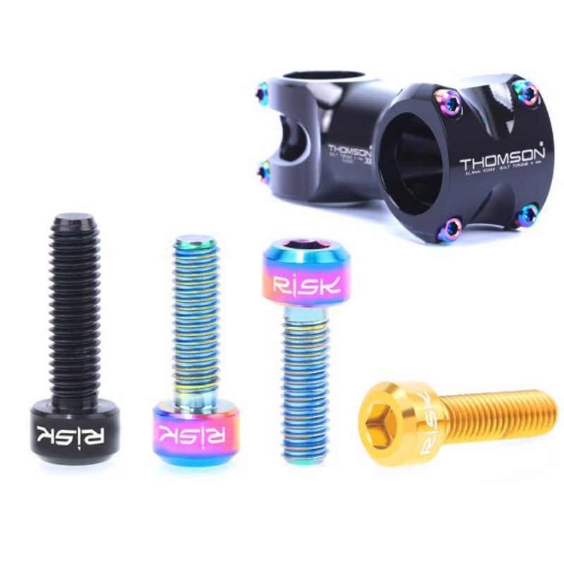 Ốc Vít Hợp Kim Titan Cố Định Tay Lái Xe Đạp Leo Núi M5x16 M5x18mm