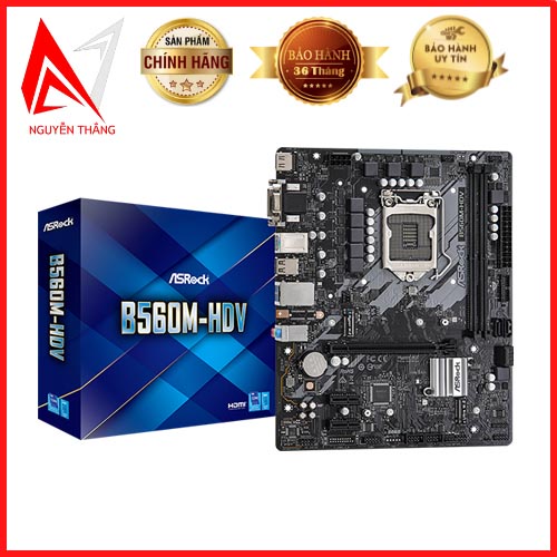 Mainboard bo mạch chủ ASROCK B560M-HDV(Intel B560, Socket 1200, m-ATX, 2 khe Ram DDR4)