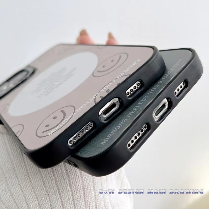 Ốp Điện Thoại Mặt Cười Tráng Gương In Chữ Tiếng Anh Cho iPhone 14 13 12 11 Pro MAX IX XS MAX XR iPhone 6 6s 7 8 Plus