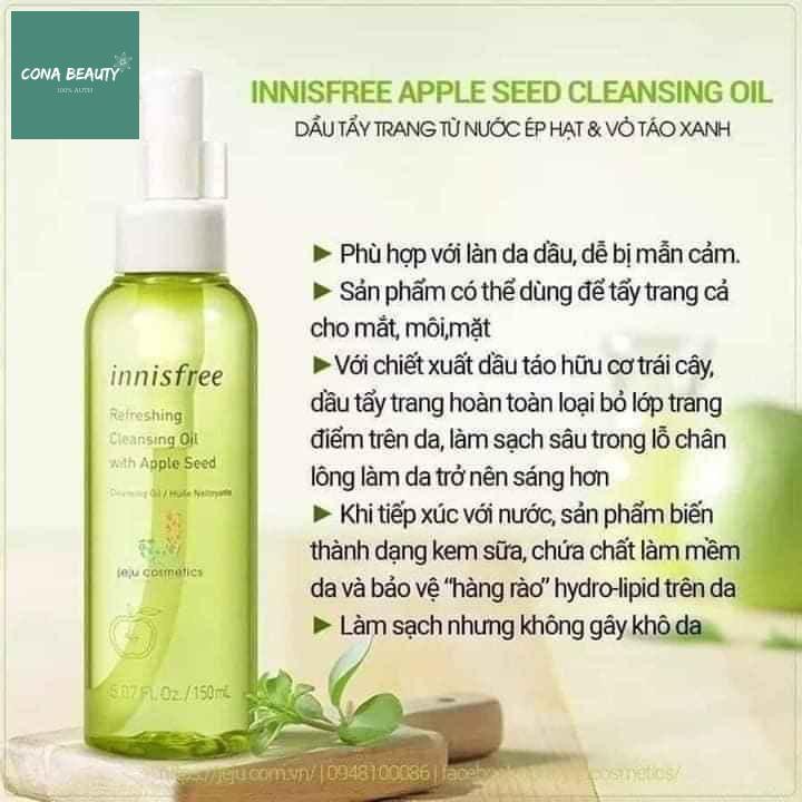 🍏Dầu Tẩy Trang Táo Innisfree Apple Juicy Cleansing Oil 🍏