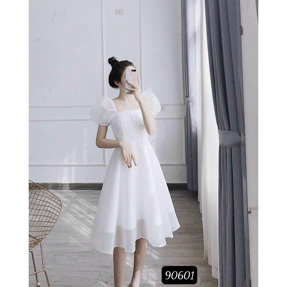 (Top bán chạy) Đầm tay phồng trễ vai cực HOT - Hàng thiết kế cao cấp | BigBuy360 - bigbuy360.vn