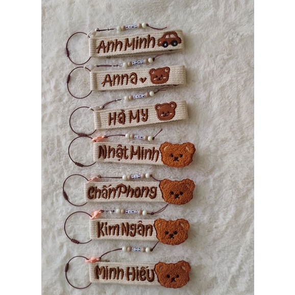 Nametag gấu thêu