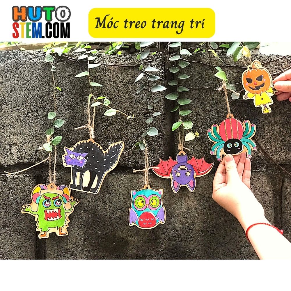 [Tự chọn set] Tô Màu Sáng Tạo, Chủ Đề Halloween, Tặng Kèm Dây Gai Treo Trang Trí