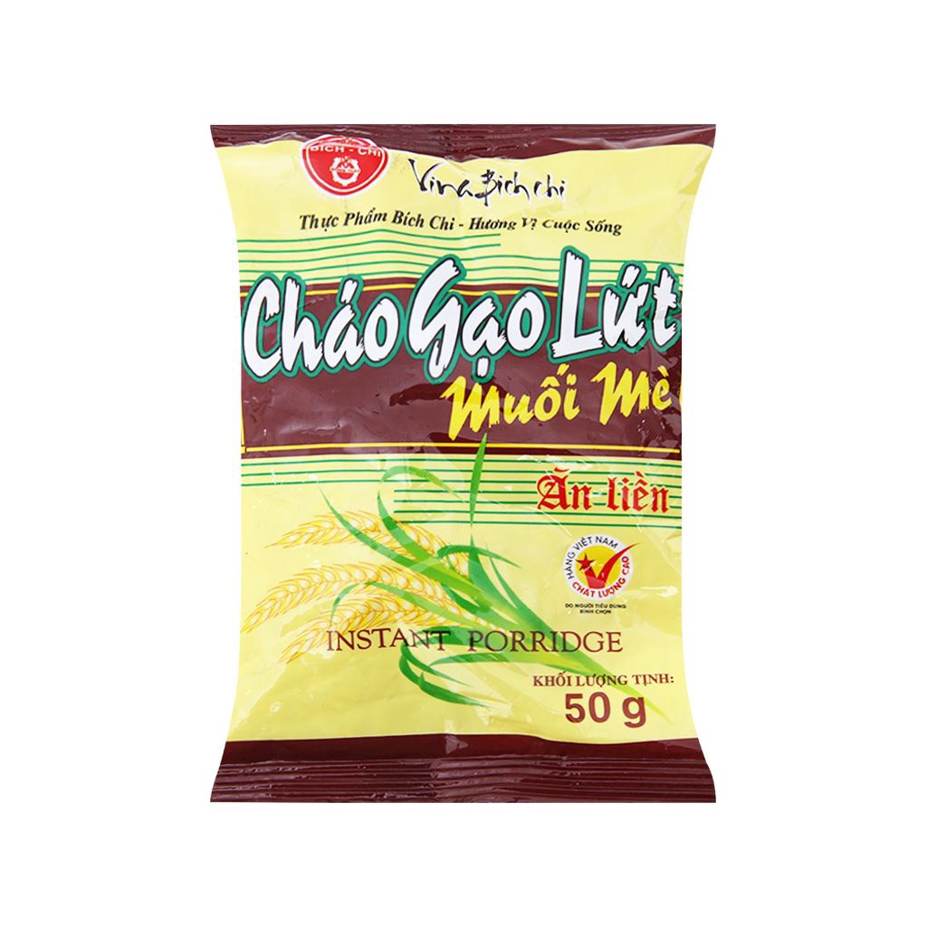 Thùng 50 gói cháo gạo lứt muối mè Bích Chi 50g
