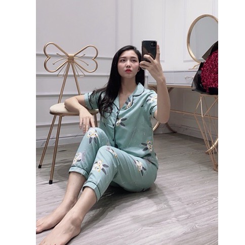 Bộ ngủ Pijama tay ngắn quần dài 40 mẫu | BigBuy360 - bigbuy360.vn