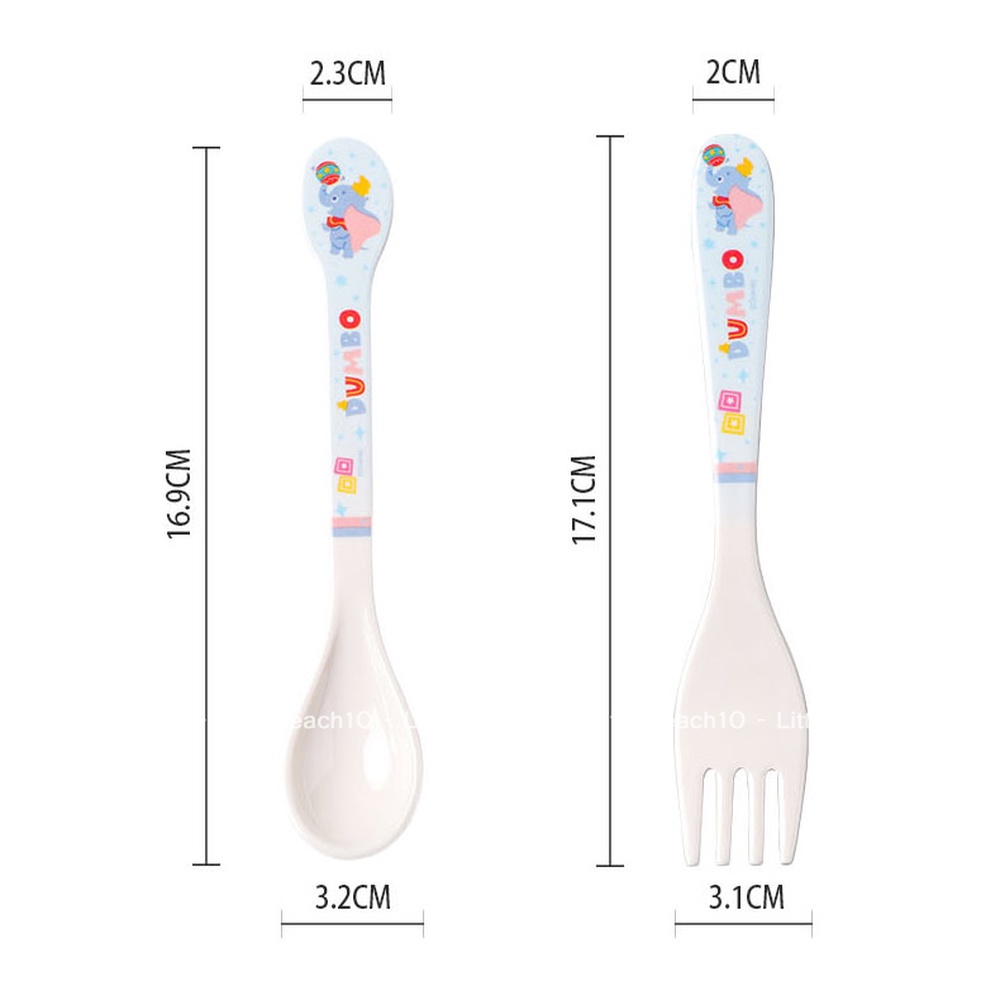Muỗng nĩa melamine ăn dặm Disney size nhỏ Minnie Mickey Snow White Ariel Donald Dumbo cho bé