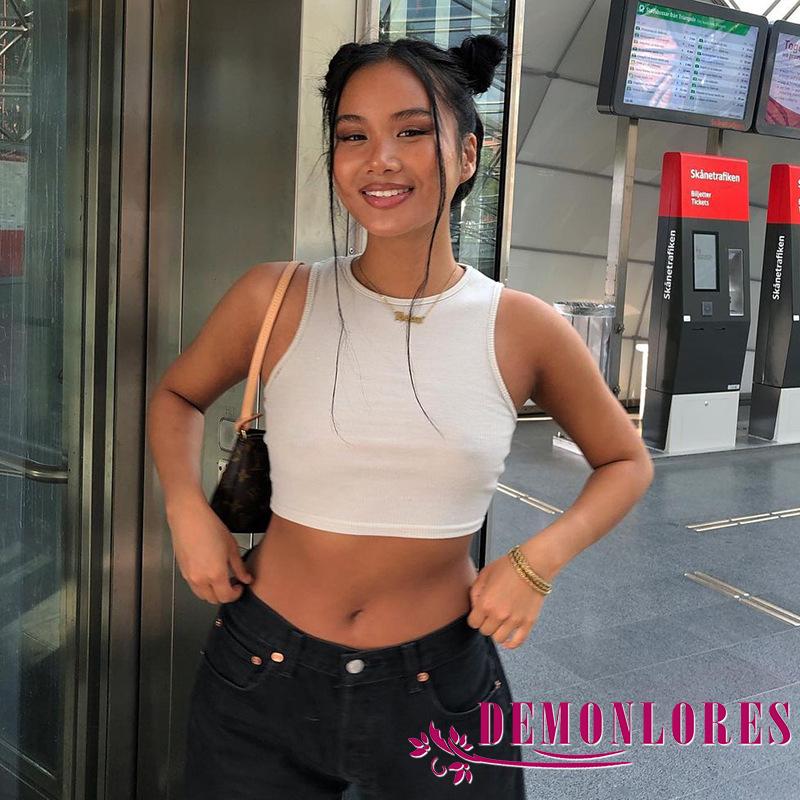 Áo Croptop Không Tay Màu Trơn Thời Trang Cho Nữ