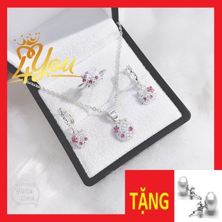 🦋bộ bé bạc 925 ♥️freeship♥️ giảm 20k khi mua hàng bộ mèo kitty cho bé đẹp xuất sắc bạc chuẩn 100%