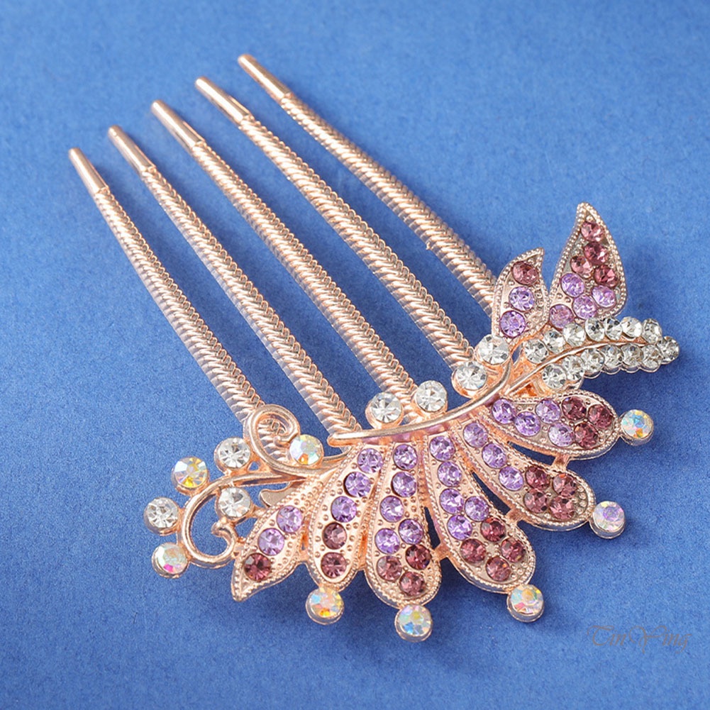 GETNOIVAS 1 Lược Cài Tóc Hình Vương Miện Có Đính Đá Lấp Lánh Thanh Lịch Cho Cô Dâu