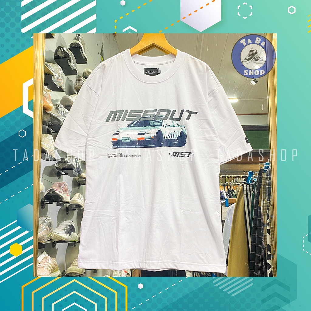 Áo Phông oversize Nam Nữ MISSOUT oto ảnh thật