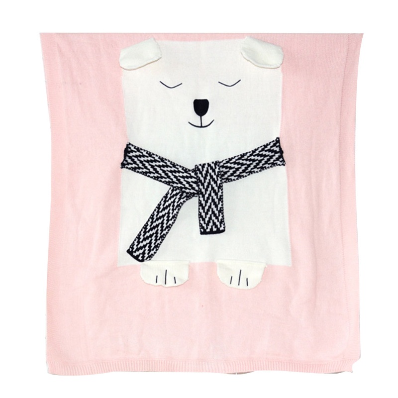 Chăn Dệt Kim Quấn Em Bé Sơ Sinh Hình Gấu Bắc Cực