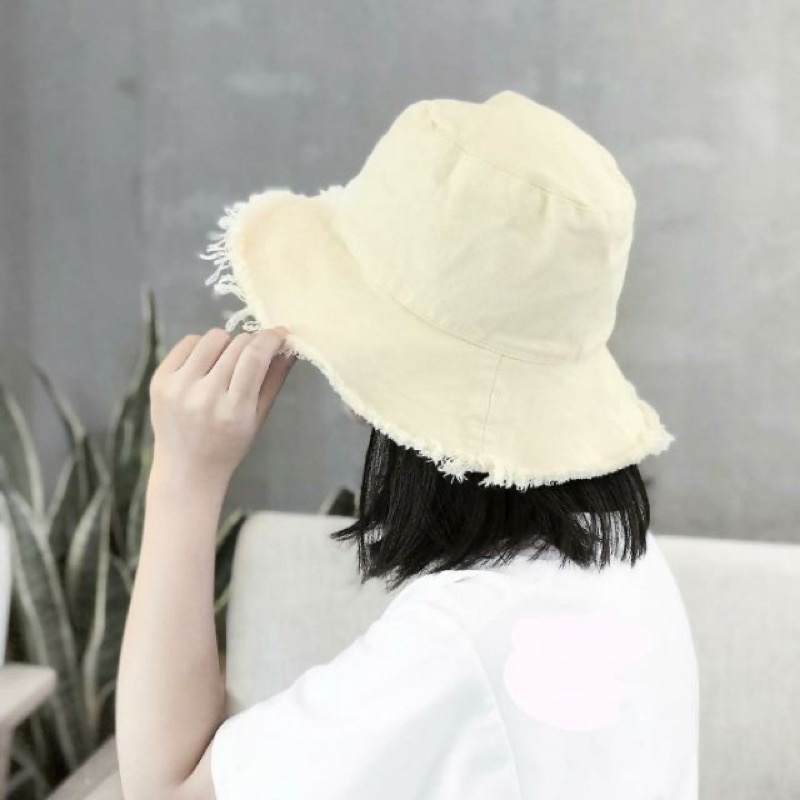 Nón bo cụp nam nữ viền rách tua cá tinh
