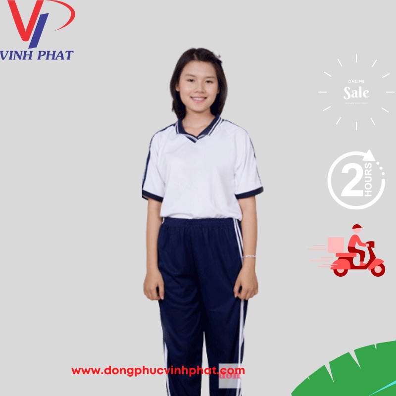 Áo Thun Thể Dục Cổ Bẻ Và Cổ Tròn, Đồng Phục Thể Thao Cho Học Sinh Nam Nữ Các Cấp 1 2 3 - VĨNH PHÁT