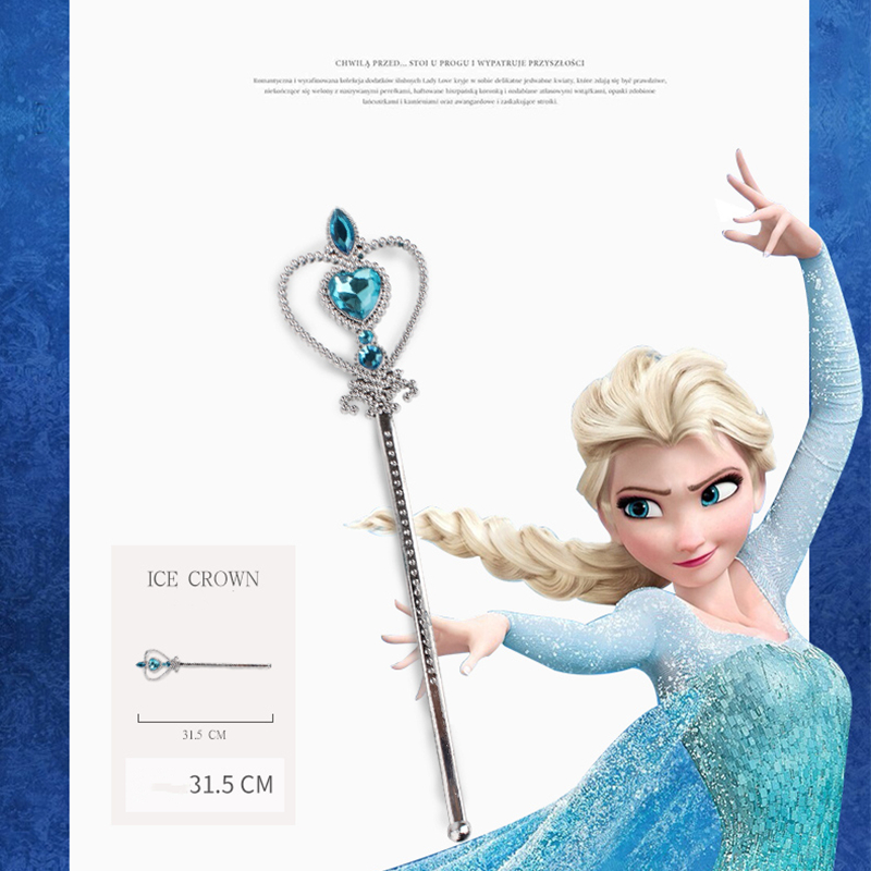 Bộ Tóc giả+Găng tay+Vương miện+Đũa phép hóa trang công chúa Elsa cho bé gái