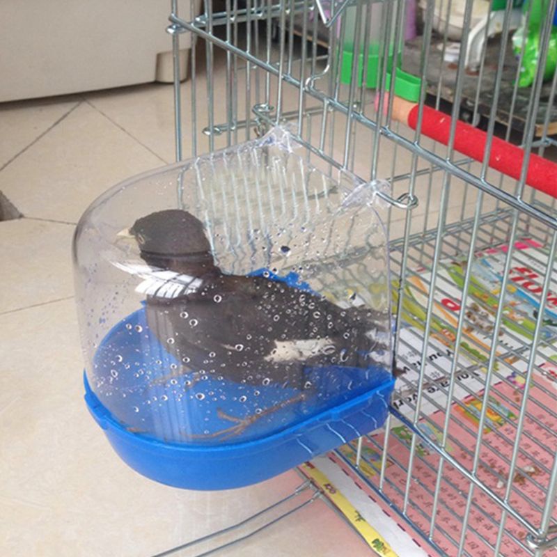 Bồn tắm bằng nhựa trong suốt treo lồng cho chim vẹt