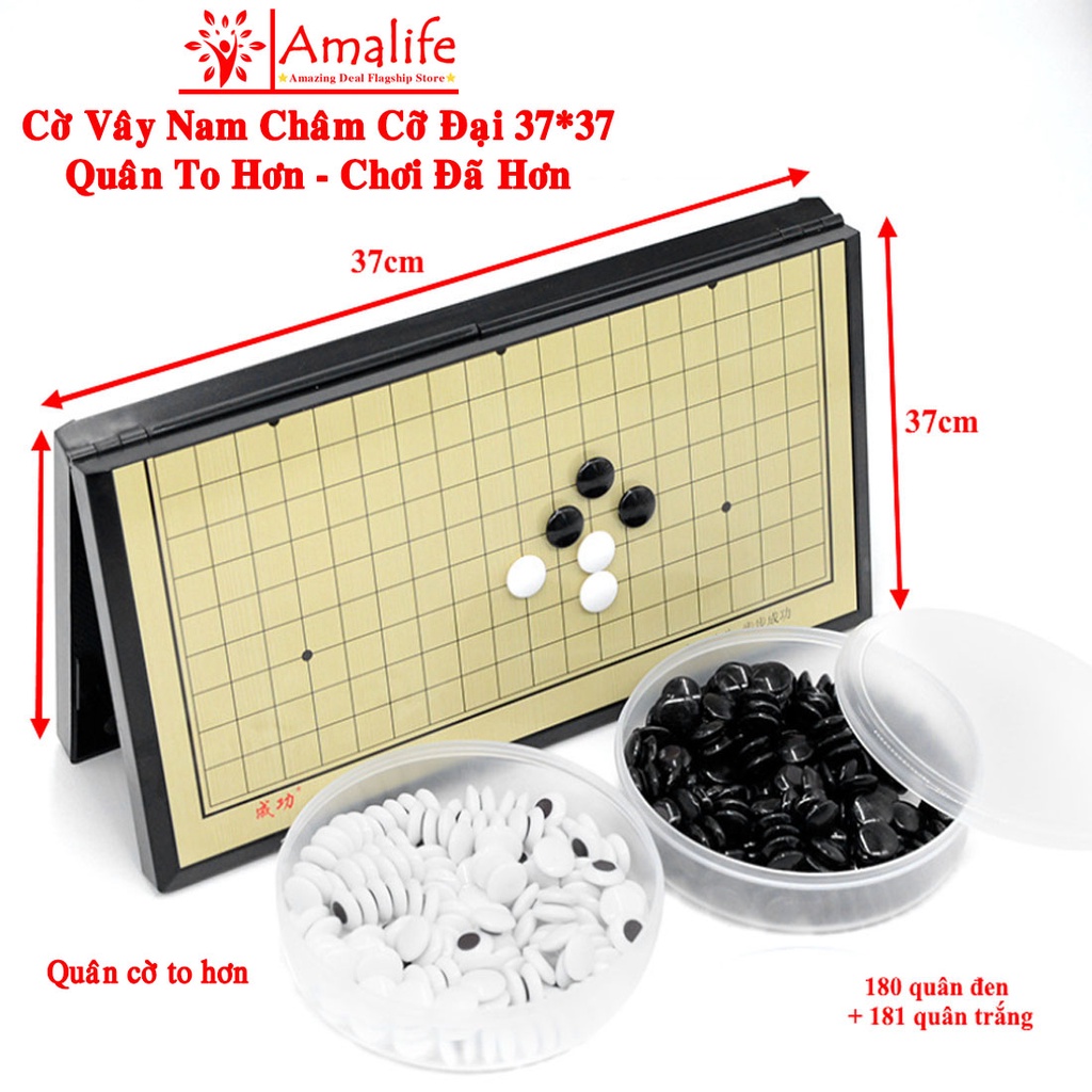 Cờ Vây Nam Châm, Trò Chơi Cờ Caro Cao Cấp, Có Bàn Là Hộp Đựng – Chọn Kích Thước Có Cỡ Siêu To 37*37Cm