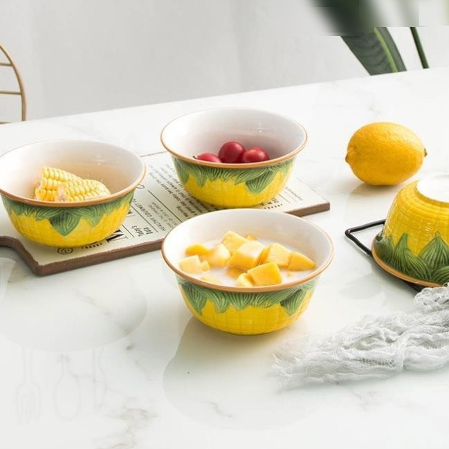 Đĩa, Bát sứ ăn dặm hình bắp ngô - Nhiều size