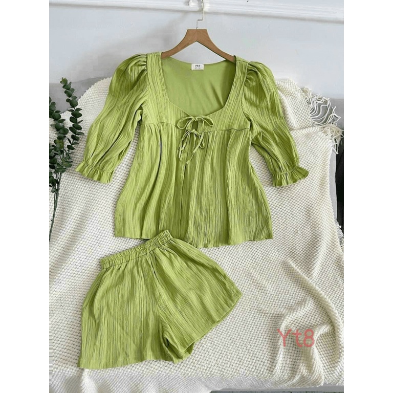 SÉT ĐÙI NỮ CHẤT LIỆU XỐP MẶC CỰC MÁT PHỐI NHÚN HÀI HÒA TÔN DÁNG SÁNG DA TH