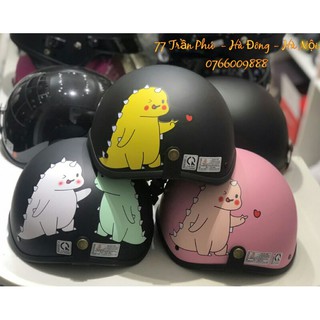 Mũ Bảo Hiểm 1/2 Khủng Long Siêu Cute - Nón Bảo Hiểm Nửa Đầu