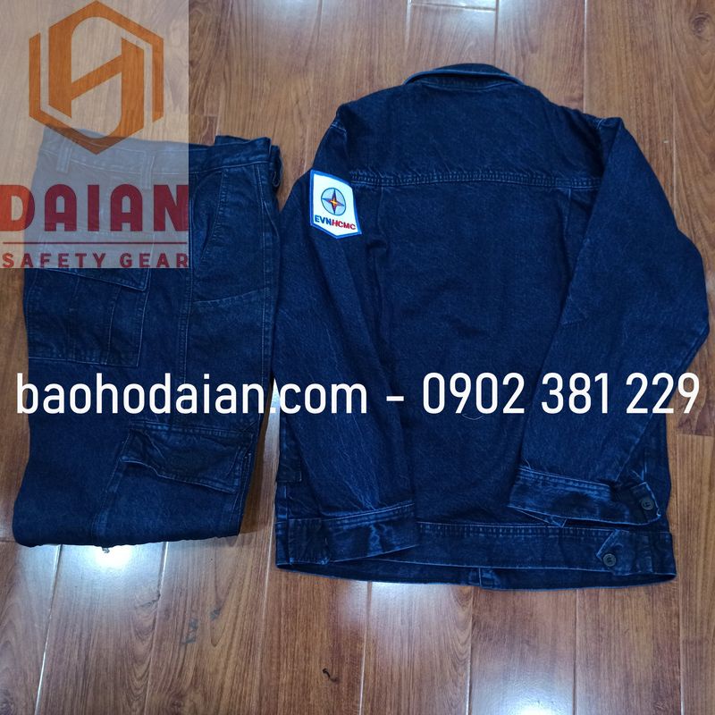 Quần áo jean điện lực cao cấp kèm logo EVNHCMC - đủ size