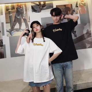 Áo thun Pikachu tay lỡ form rộng