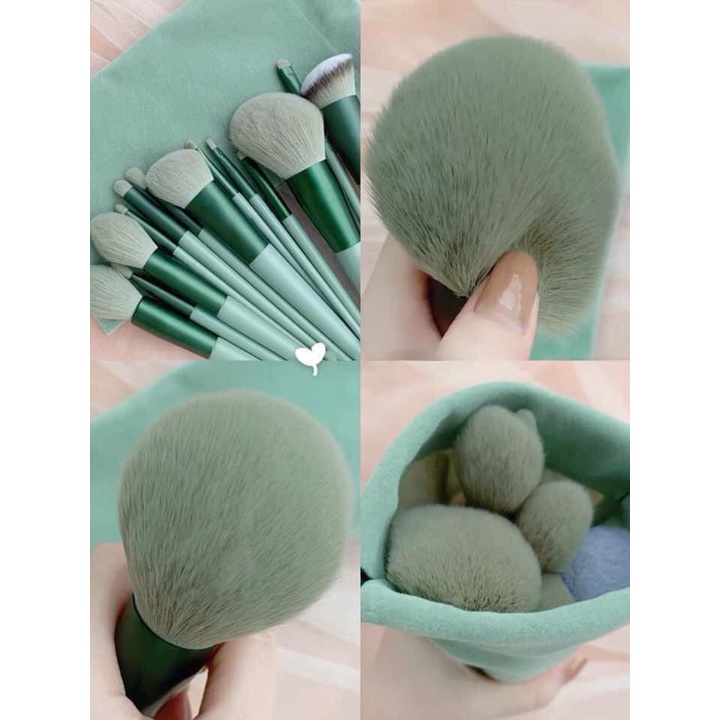 Bộ cọ trang điểm FIX 13 cây tiện lợi, màu nhã nhặn (MÀU XANH)