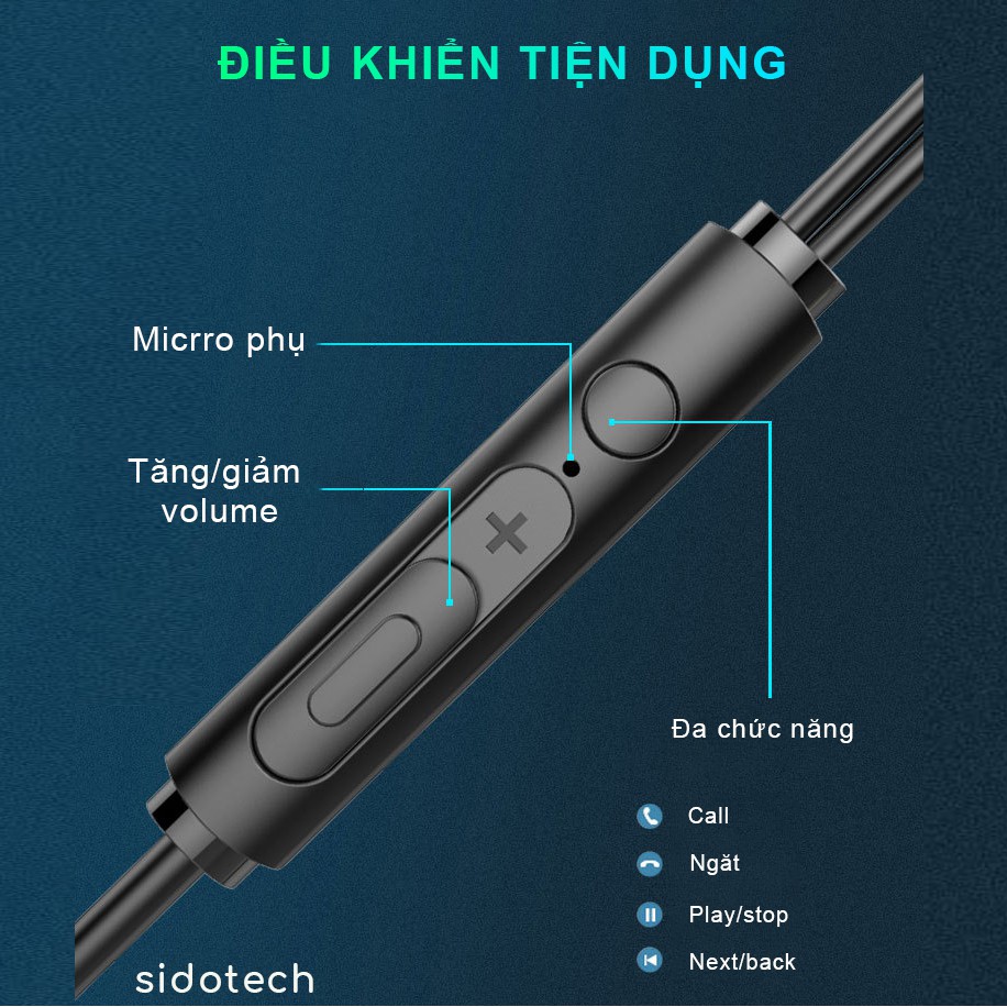 Tai nghe chơi game điện thoại SIDOTECH G18 Gaming Esport có mic kép 360 độ chơi PUBG mobile / FF / ROS / Tốc chiến