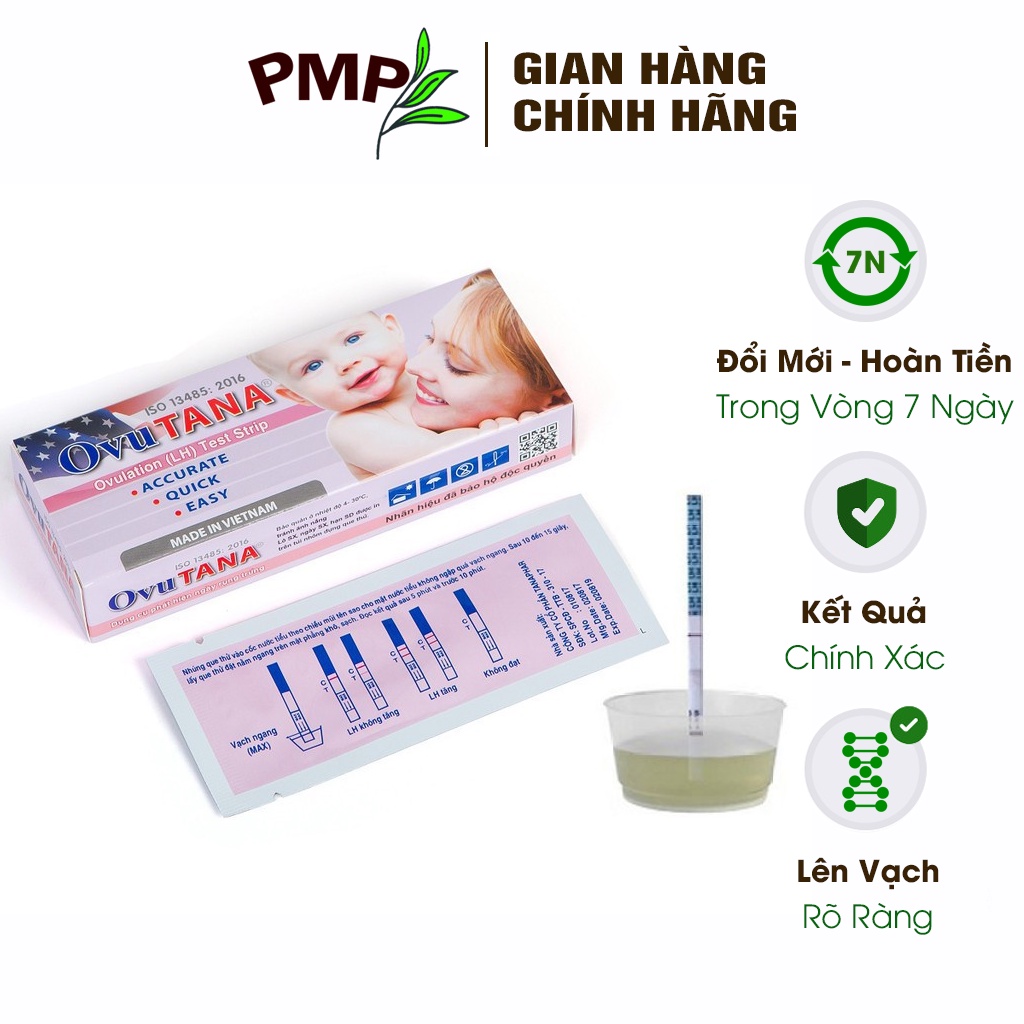 Combo 1 Hộp Muối Kiềm Sodium Hydrocarbonat Ngọc Ánh  &amp; 1 Hộp Test Thử Rụng Trứng Ovutana (12 test)